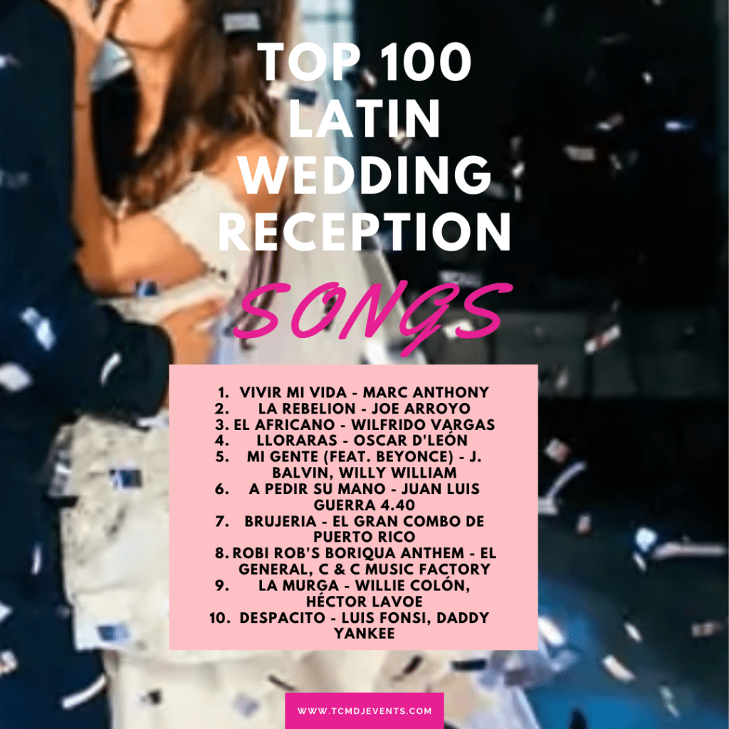 Top 100 Latin Wedding Reception Songs Latin Top 40